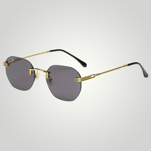 dark tinted sunglasses, gold sunglasses, sunglasses, tinted sunglasses, mondello sunglasses, luxury sunglasses, frames, gradient tint sunglasses, glasses, eyeglasses, shades, tinted shades, mirrored sunglasses. gold frames, dark shades, black lens sunglasses,