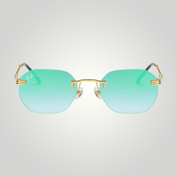 mirror tinted sunglasses, green and gold sunglasses, sunglasses, tinted sunglasse, mondello sunglasses, luxury sunglasses, frames, gradient tint sunglasses, green glasses, green eyeglasses, green shades, green tinted shades, green mirrored glasses, gold frames, mirrored sunglasses, green sunglasses, green mirrored sunglasses, blue tinted sunglasses