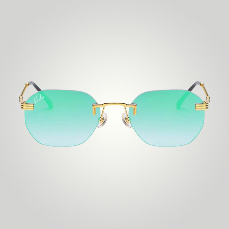 mirror tinted sunglasses, green and gold sunglasses, sunglasses, tinted sunglasse, mondello sunglasses, luxury sunglasses, frames, gradient tint sunglasses, green glasses, green eyeglasses, green shades, green tinted shades, green mirrored glasses, gold frames, mirrored sunglasses, green sunglasses, green mirrored sunglasses, blue tinted sunglasses